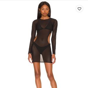 NWT X Revolve GiGi Mesh Cutout Mini Coverup Dress